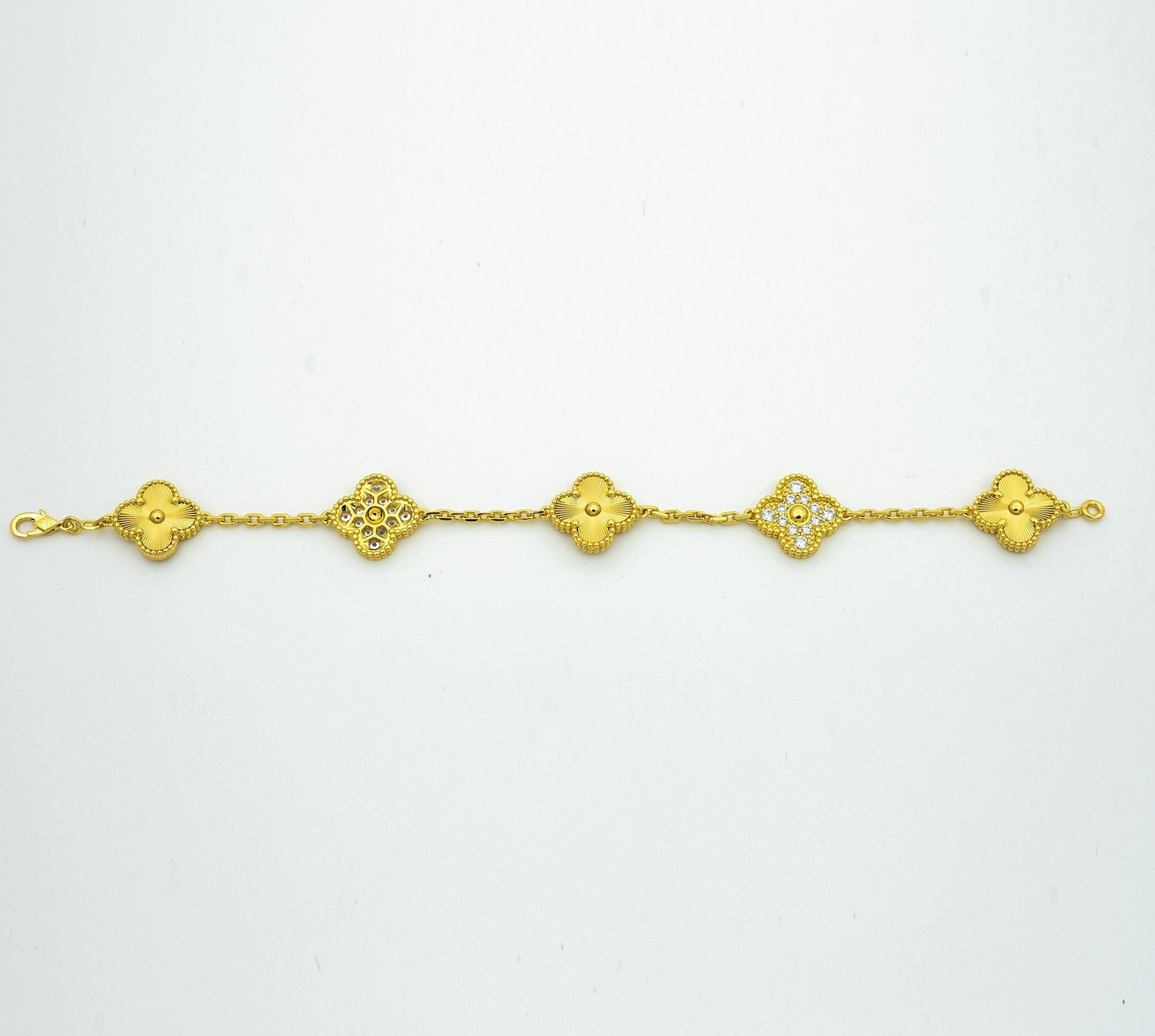 [AuraEcho]CLOVER BRACELET 5 MOTIFS GOLD DIAMOND