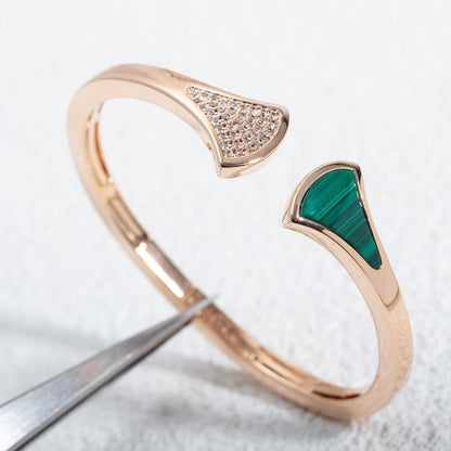 [AuraEcho]DREAM BRACELET OPEN MALACHITE PINK GOLD