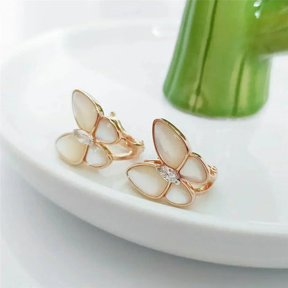 [AuraEcho]BUTTERFLY MOP DIAMOND EARRINGS