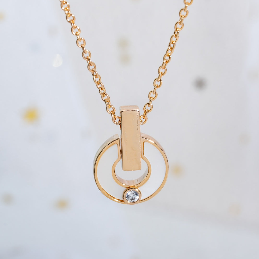 [AuraEcho]GARI NECKLACE PINK GOLD MOP