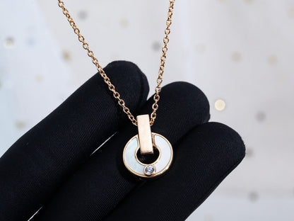 [AuraEcho]GARI NECKLACE PINK GOLD MOP