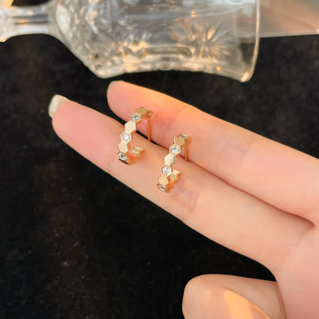 [AuraEcho]BEE LOVE DIAMOND HOOP EARRINGS