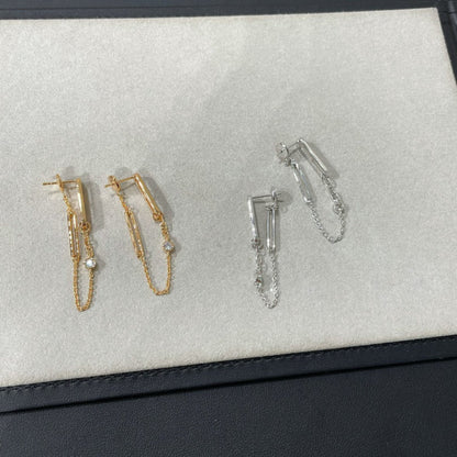 [AuraEcho]CHAINE CHAOS DIAMOND DROP EARRINGS