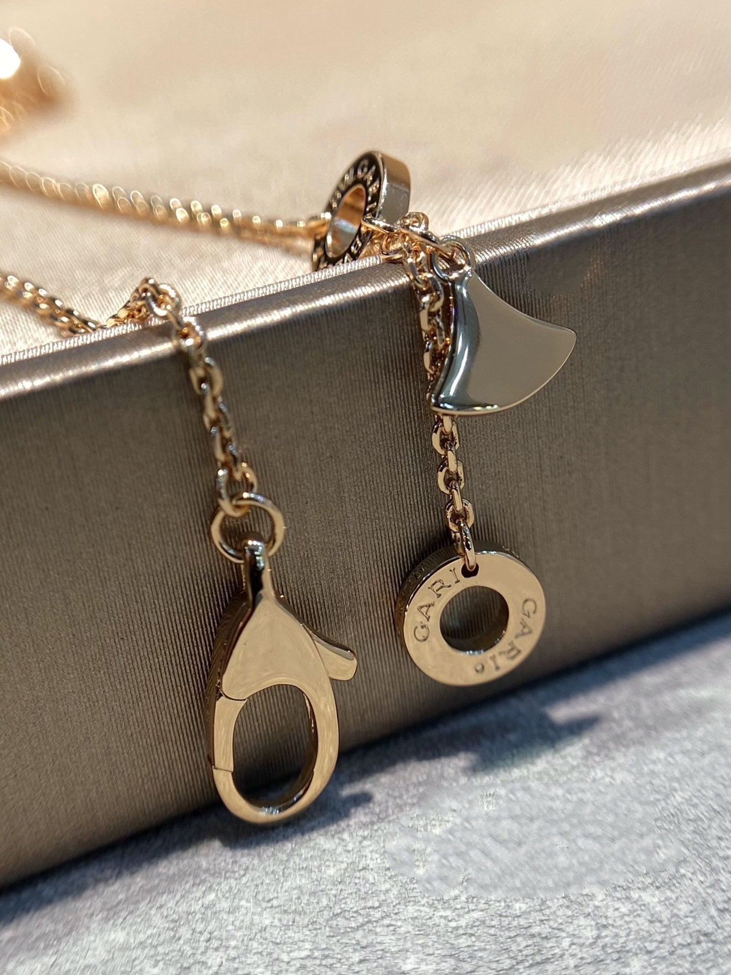 [AuraEcho]DREAM MOP DIAMOND PAVED PINK GOLD NECKLACE