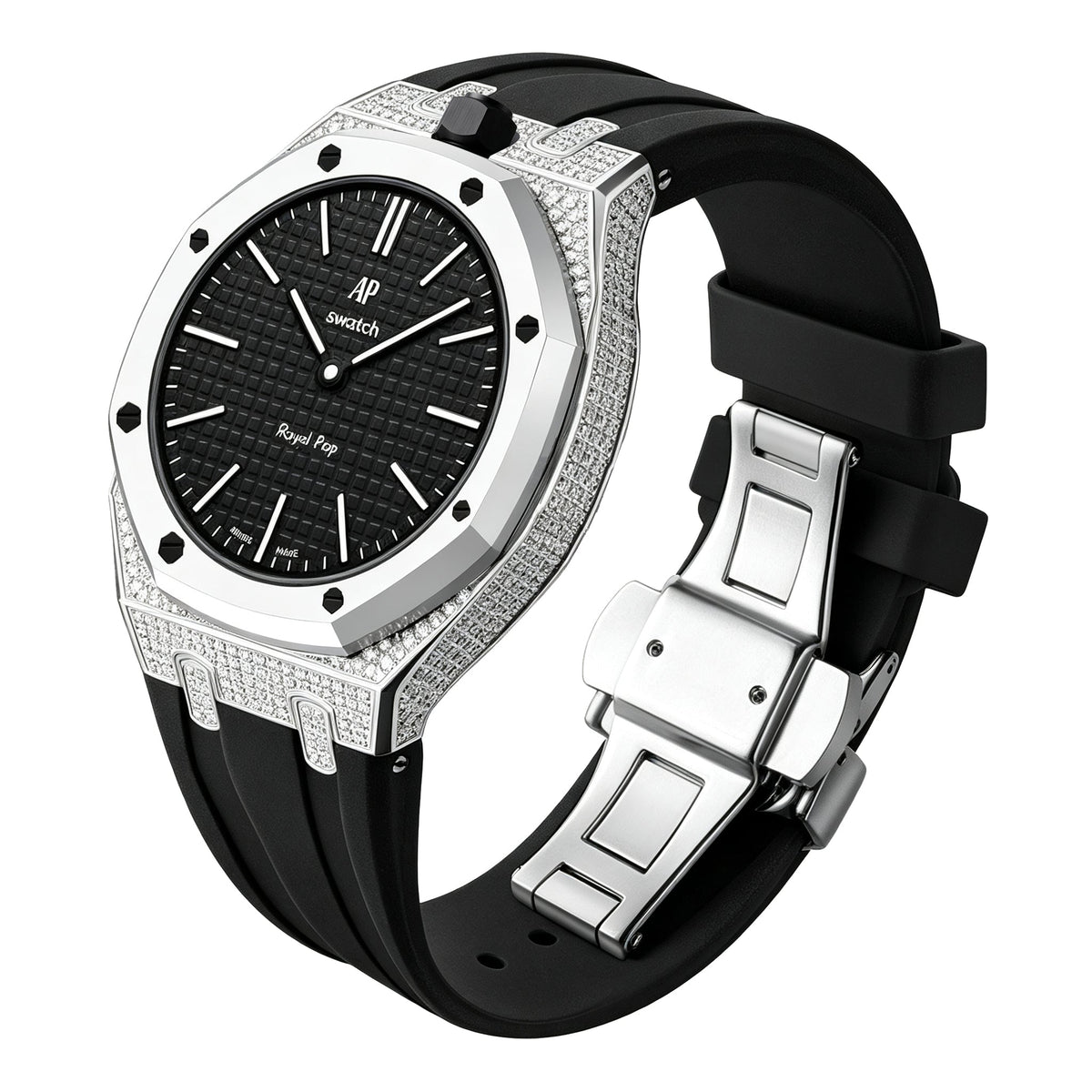 [AuraEcho] Royal Oak Pop Exclusive Steel Case With Diamond(Moissanite) & Silicone Strap