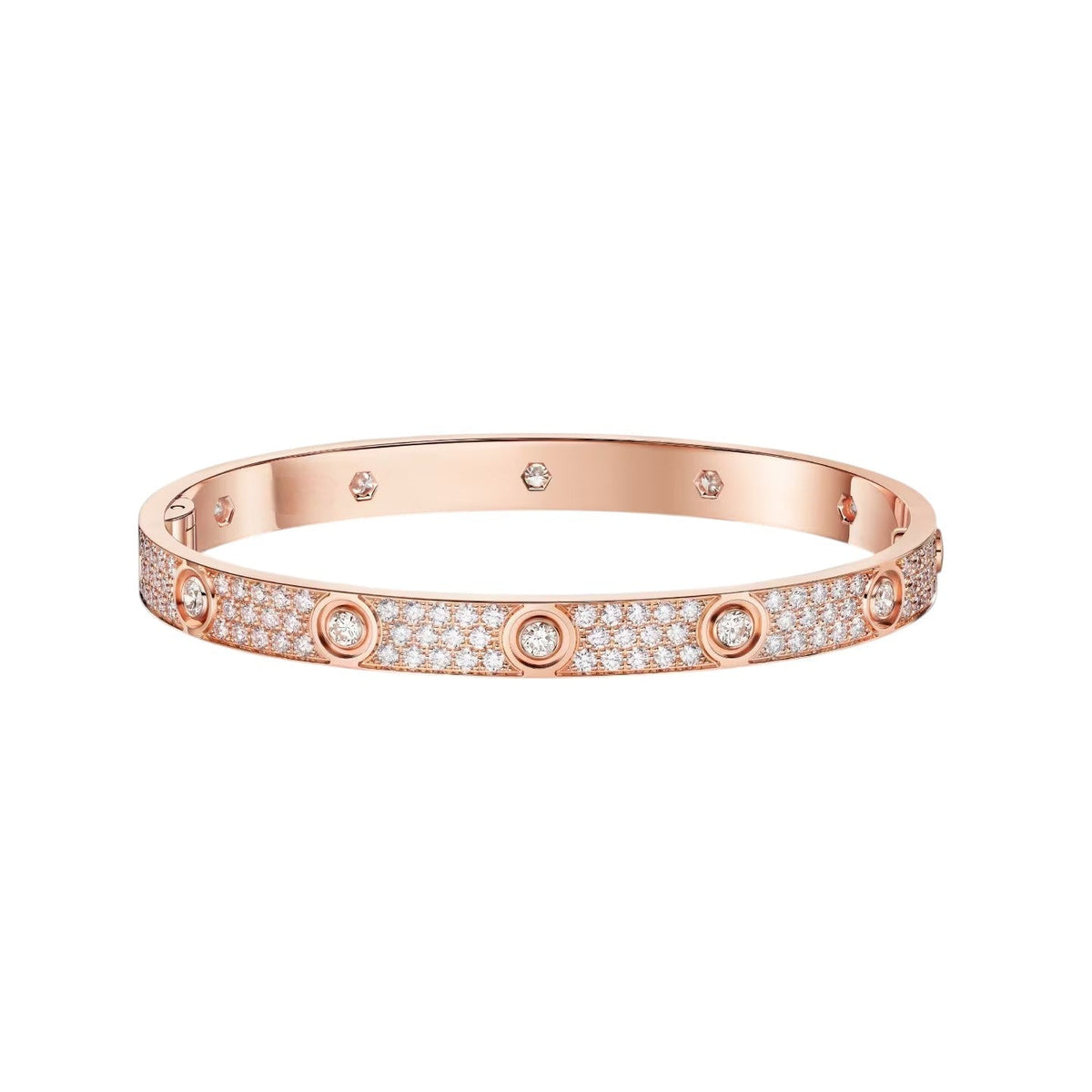 [AuraEcho]LOVE BRACELET 6.1MM DIAMOND-PAVED 10 BIG DIAMONDS