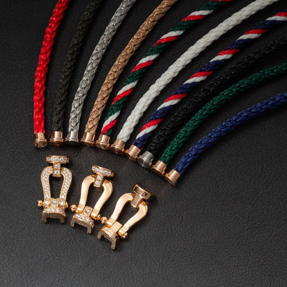 [AuraEcho]FORCE LARGE HORSESHOE HALF DIAMOND BRACELET SILVER