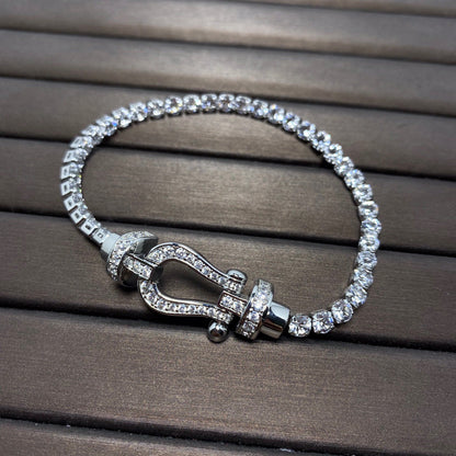 [AuraEcho]FORCE  HORSESHOE  DIAMOND TENNIS BRACELET