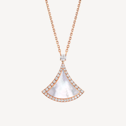 [AuraEcho]DREAM MOP DIAMOND PAVED PINK GOLD NECKLACE