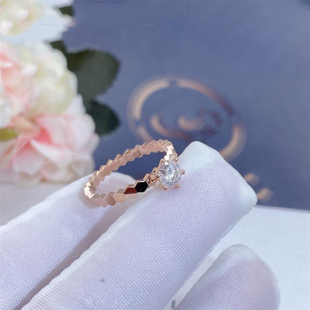 [AuraEcho]BEE LOVE RING PINK GOLD 1 DIAMOND