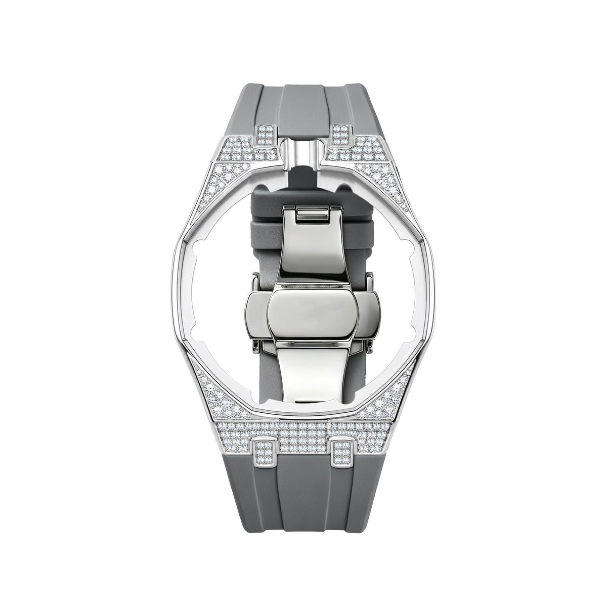 [AuraEcho] Royal Oak Pop Exclusive Steel Case With Diamond(Moissanite) & Silicone Strap