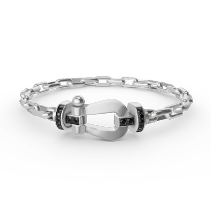[AuraEcho]FORCE LARGE HORSESHOE CLASP  METAL BRACELET