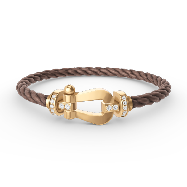 [AuraEcho]FORCE LARGE HORSESHOE HALF DIAMOND BRACELET GOLD