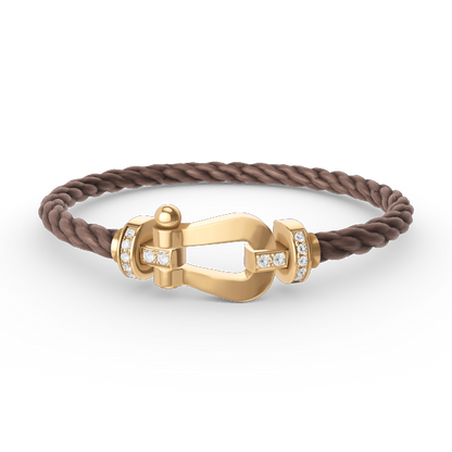 [AuraEcho]FORCE LARGE HORSESHOE HALF DIAMOND BRACELET GOLD