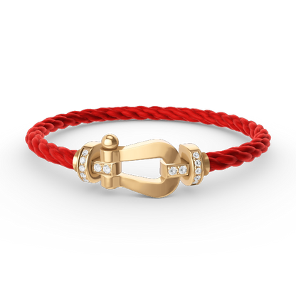 [AuraEcho]FORCE LARGE HORSESHOE HALF DIAMOND BRACELET GOLD